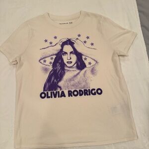 Abercrombie Kids Off-White Tee with Purple Stars